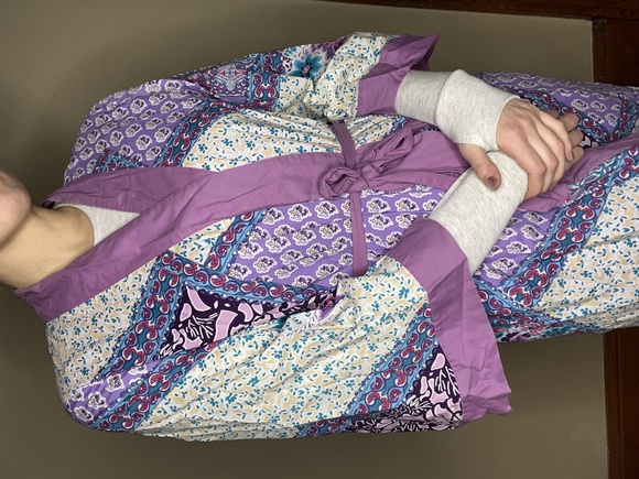 Soft Surroundings Purple Patchwork Robe - Picture 5 of 13